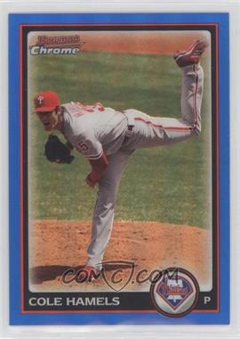 2010 Bowman Chrome - [Base] - Blue Refractor #113 - Cole Hamels /150 [EX to NM]