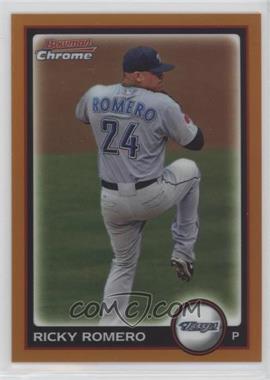 2010 Bowman Chrome - [Base] - Orange Refractor #19 - Ricky Romero /25