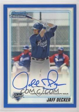 2010 Bowman Chrome - Prospects - Blue Refractor Autographs #BCP109 - Jaff Decker /150