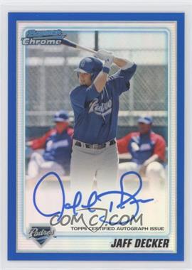 2010 Bowman Chrome - Prospects - Blue Refractor Autographs #BCP109 - Jaff Decker /150