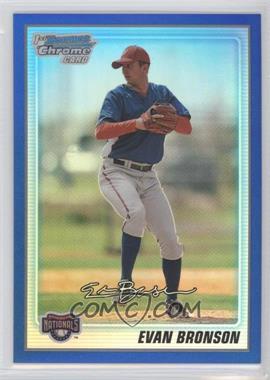 2010 Bowman Chrome - Prospects - Blue Refractor #BCP162 - Evan Bronson /150