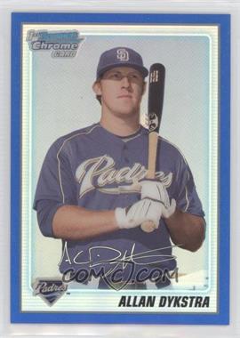 2010 Bowman Chrome - Prospects - Blue Refractor #BCP44 - Allan Dykstra /250 [Good to VG‑EX]