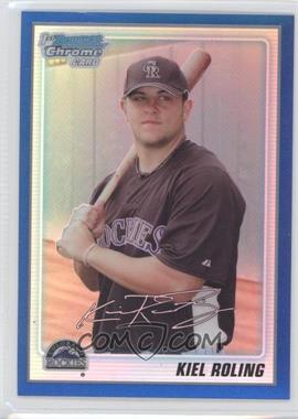 2010 Bowman Chrome - Prospects - Blue Refractor #BCP63 - Kiel Roling /250