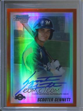 2010 Bowman Chrome - Prospects - Orange Refractor Autographs #BCP206 - Scooter Gennett /25 [Noted]