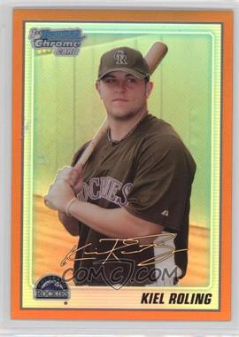 2010 Bowman Chrome - Prospects - Orange Refractor #BCP63 - Kiel Roling /25