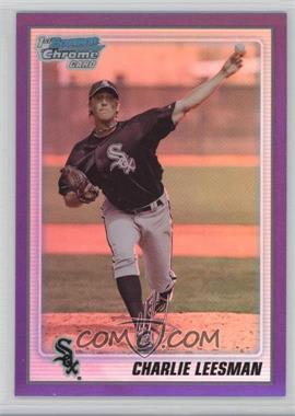 2010 Bowman Chrome - Prospects - Purple Refractor #BCP54 - Charlie Leesman /999