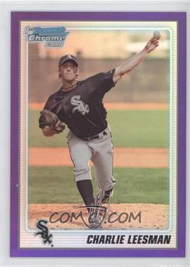 2010 Bowman Chrome - Prospects - Purple Refractor #BCP54 - Charlie Leesman /999