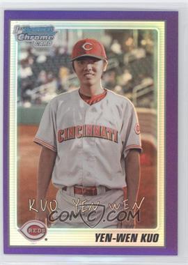 2010 Bowman Chrome - Prospects - Purple Refractor #BCP80 - Yen-Wen Kuo /999