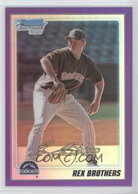 2010 Bowman Chrome - Prospects - Purple Refractor #BCP92 - Rex Brothers /999