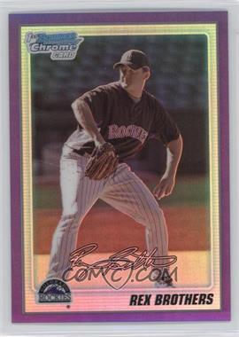 2010 Bowman Chrome - Prospects - Purple Refractor #BCP92 - Rex Brothers /999