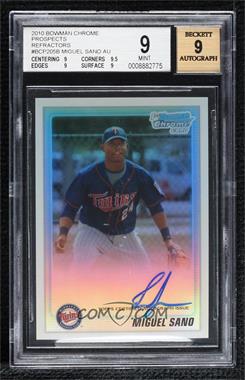 2010 Bowman Chrome - Prospects - Refractor Autographs #BCP205 - Miguel Sano /500 [BGS 9 MINT]