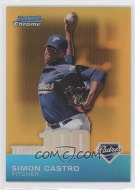 2010 Bowman Chrome - Topps 100 Prospects - Gold Refractor #TPC91 - Simon Castro /50