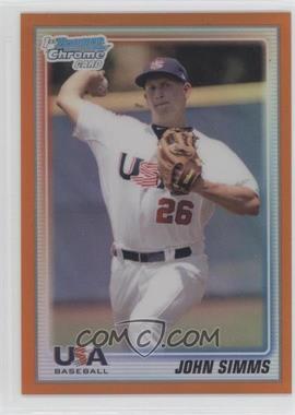 2010 Bowman Chrome - USA Stars - Orange Refractor #USA-15 - John Simms /25