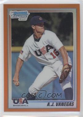 2010 Bowman Chrome - USA Stars - Orange Refractor #USA-19 - A.J. Vanegas /25