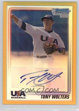 2010 Bowman Chrome - USA Stars Autographs - Gold Refractor #USA-TW - Tony Wolters /50