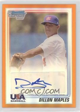 2010 Bowman Chrome - USA Stars Autographs - Orange Refractor #USA-DM - Dillon Maples /25