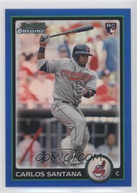 2010 Bowman Draft Picks & Prospects - Chrome - Blue Refractor #BDP69 - Carlos Santana /199