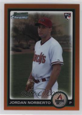 2010 Bowman Draft Picks & Prospects - Chrome - Orange Refractor #BDP74 - Jordan Norberto /25