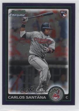 2010 Bowman Draft Picks & Prospects - Chrome - Purple Refractor #BDP69 - Carlos Santana