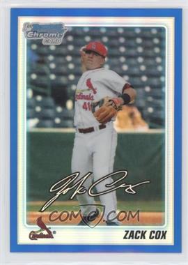 2010 Bowman Draft Picks & Prospects - Chrome Draft Picks - Blue Refractor #BDPP62 - Zack Cox /199