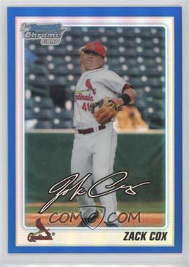 2010 Bowman Draft Picks & Prospects - Chrome Draft Picks - Blue Refractor #BDPP62 - Zack Cox /199