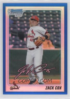 2010 Bowman Draft Picks & Prospects - Chrome Draft Picks - Blue Refractor #BDPP62 - Zack Cox /199