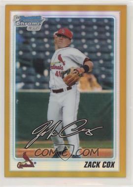 2010 Bowman Draft Picks & Prospects - Chrome Draft Picks - Gold Refractor #BDPP62 - Zack Cox /50