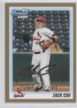 2010 Bowman Draft Picks & Prospects - Draft Picks - Gold #BDPP62 - Zack Cox