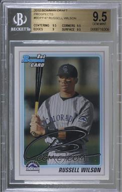 2010 Bowman Draft Picks & Prospects - Draft Picks #BDPP47 - Russell Wilson [BGS 9.5 GEM MINT]