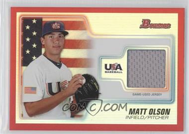 2010 Bowman Draft Picks & Prospects - USA 16U National Team Jersey Relics - Red #USAR-14 - Matt Olson /50