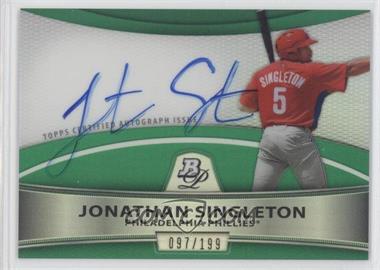 2010 Bowman Platinum - Autograph Refractor - Green #BPA-JS.2 - Jonathan Singleton /199