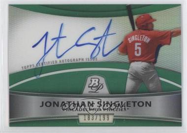 2010 Bowman Platinum - Autograph Refractor - Green #BPA-JS.2 - Jonathan Singleton /199