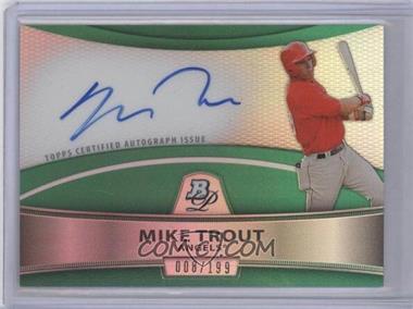 2010 Bowman Platinum - Autograph Refractor - Green #BPA-MT - Mike Trout /199