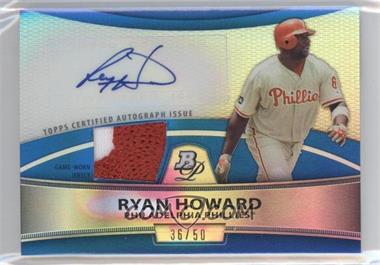 2010 Bowman Platinum - Autographed Relic Refractor - Blue Patch #PAR-RH - Ryan Howard /50