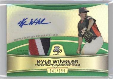 2010 Bowman Platinum - Autographed Relic Refractor - Green Patch #PAR-KW - Kyle Winkler /199