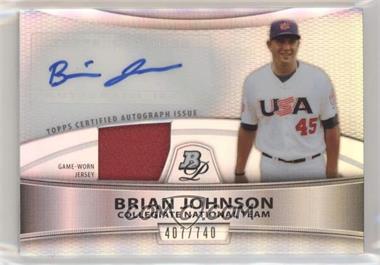 2010 Bowman Platinum - Autographed Relic Refractor #PAR-BJ - Brian Johnson /740