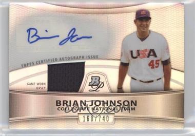 2010 Bowman Platinum - Autographed Relic Refractor #PAR-BJ - Brian Johnson /740