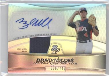 2010 Bowman Platinum - Autographed Relic Refractor #PAR-BM - Brad Miller /740