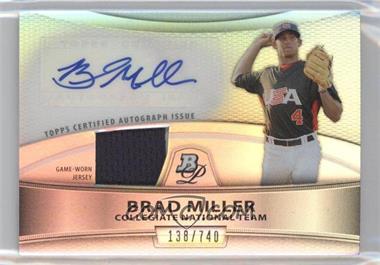 2010 Bowman Platinum - Autographed Relic Refractor #PAR-BM - Brad Miller /740