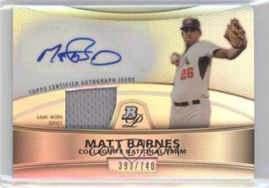 2010 Bowman Platinum - Autographed Relic Refractor #PAR-MB - Matt Barnes /740