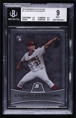 2010 Bowman Platinum - [Base] #1 - Stephen Strasburg [BGS 9 MINT]