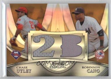 2010 Bowman Sterling - Boxloader Dual Relics - Gold Refractor #BL-14 - Chase Utley, Robinson Cano /50