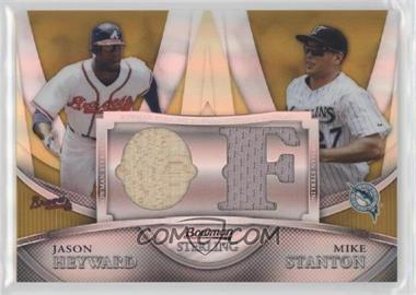 2010 Bowman Sterling - Boxloader Dual Relics - Gold Refractor #BL-9 - Jason Heyward, Giancarlo Stanton /50