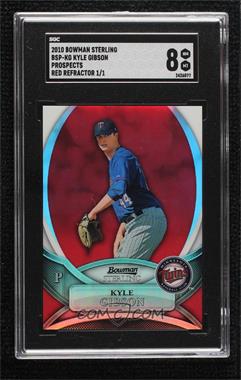 2010 Bowman Sterling - Prospects - Red Refractor #BSP-KG - Kyle Gibson /1 [SGC 8 NM/Mt]