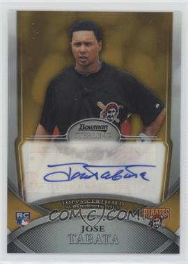 2010 Bowman Sterling - Rookie Autographs - Gold Refractor #10 - Jose Tabata /50