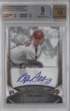 2010 Bowman Sterling - Rookie Autographs #1 - Stephen Strasburg [BGS 9 MINT]