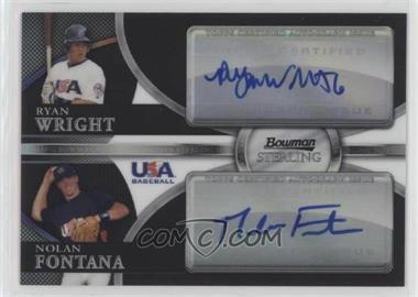 2010 Bowman Sterling - USA Baseball Dual Autographs - Black Refractor #BSDA-14 - Ryan Wright, Nolan Fontana /25
