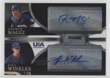 2010 Bowman Sterling - USA Baseball Dual Autographs - Black Refractor #BSDA-15 - Andrew Maggi, Kyle Winkler /25