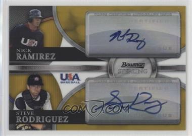 2010 Bowman Sterling - USA Baseball Dual Autographs - Gold Refractor #BSDA-18 - Nick Ramirez, Steve Rodriguez /50