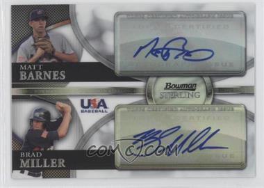 2010 Bowman Sterling - USA Baseball Dual Autographs - Refractor #BSDA-11 - Matt Barnes, Brad Miller /99